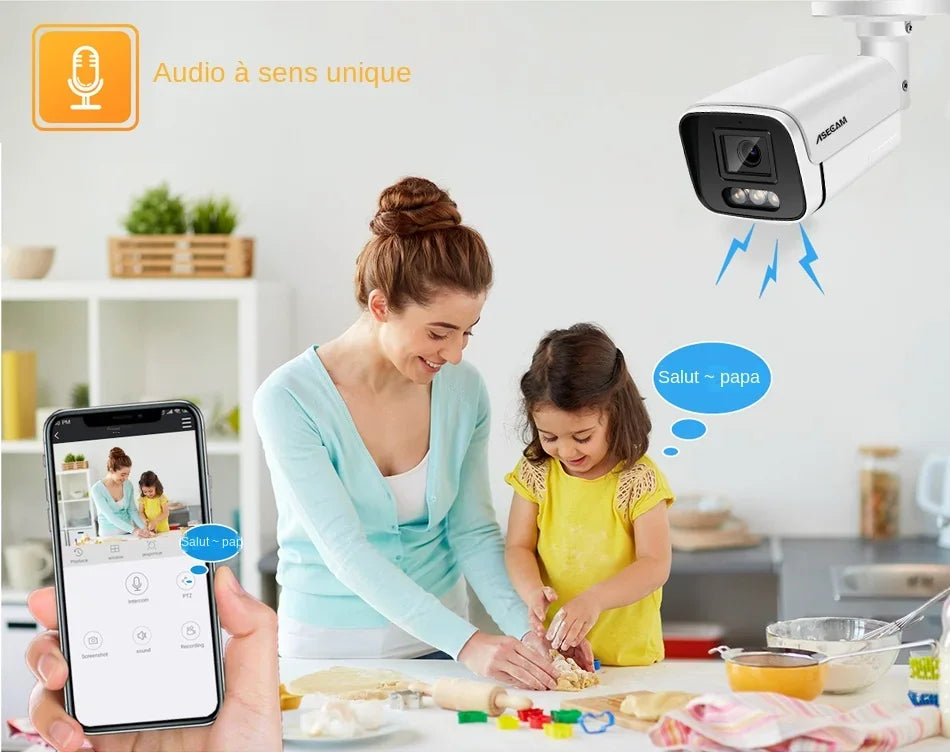 Caméra De Surveillance Extérieure 4K 8 MP PoE