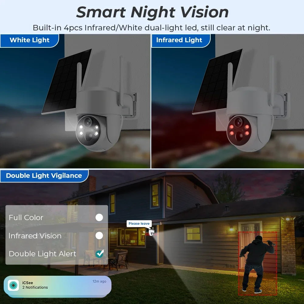 Caméra De Surveillance WiFi Solaire PTZ 4MP
